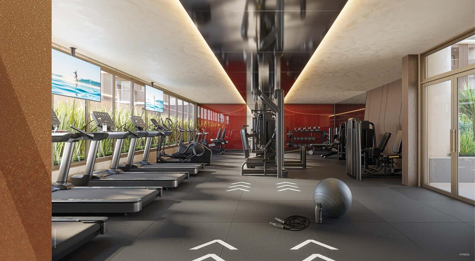 Academia e espaco fitness do WE Barra by Living
